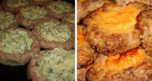 Гнезда из фарша с сыром