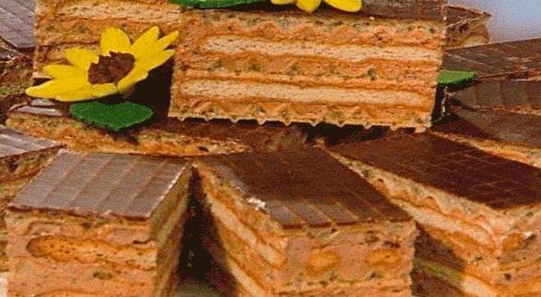 Торт из печенья и вафель без выпечки